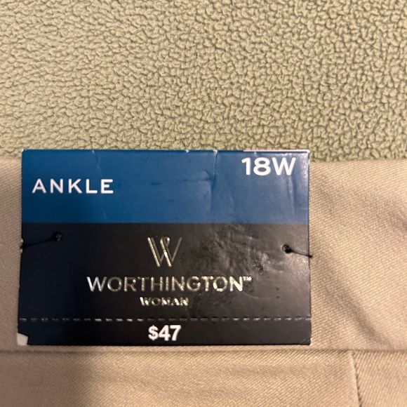 NWT sz 18W Worthington beige Ankle Pants - Picture 2 of 5